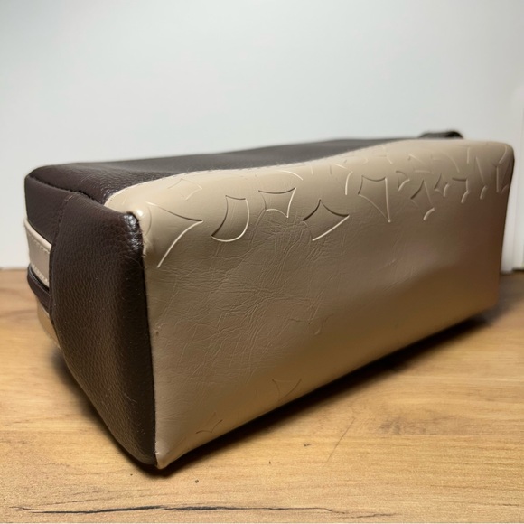 BVLGARI Parfums Cosmetic Bag Brown/Tan Vegan Leather Men's NEW - Picture 7 of 9